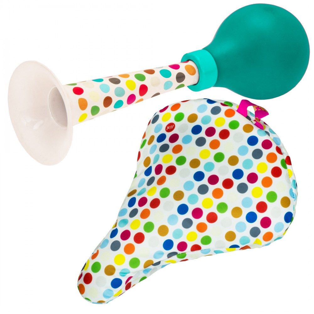 Liix Set Pretty Horn and Saddle Cover Polka Dots Mix